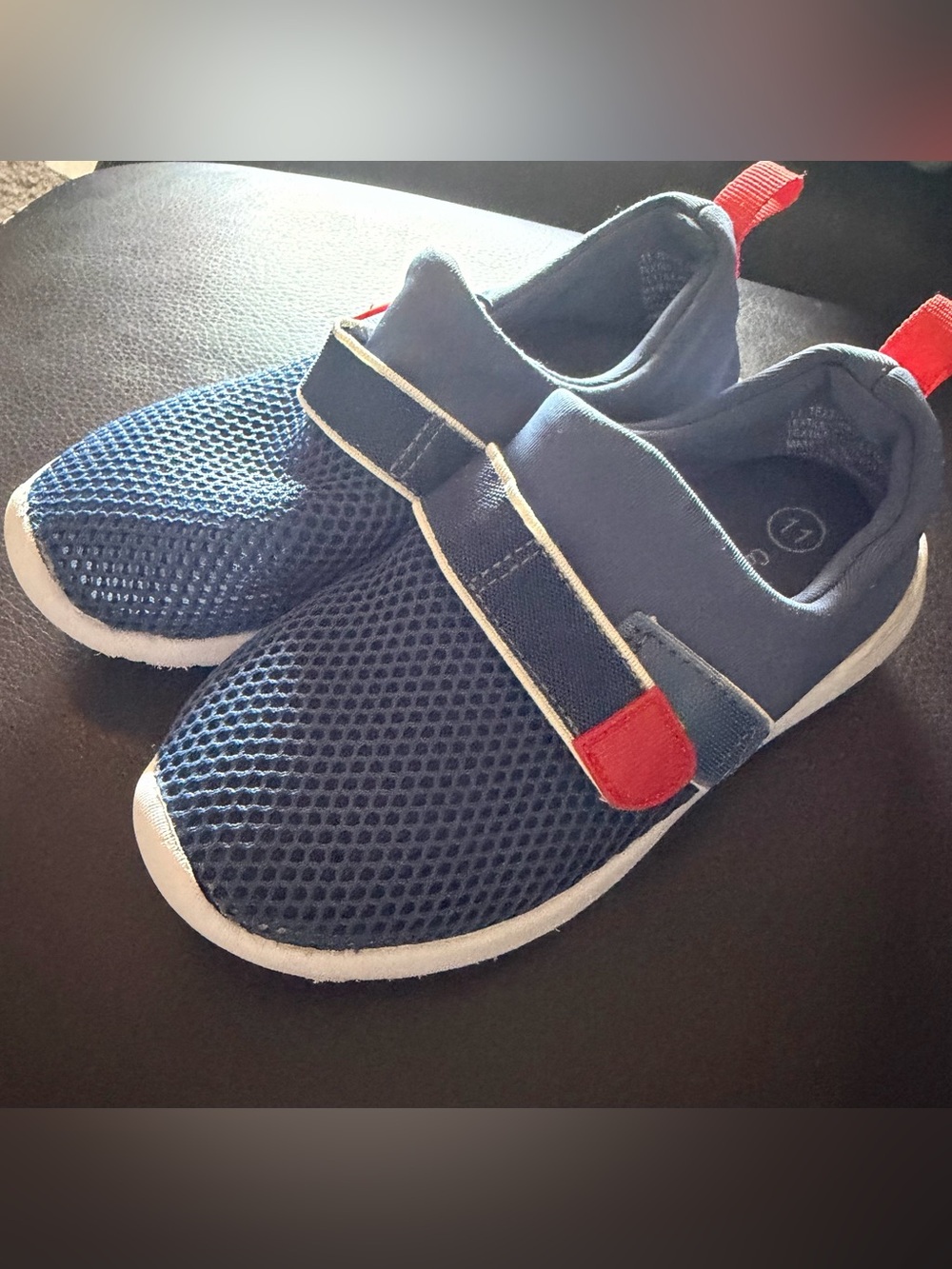 Cat & Jack Navy Mesh Water Shoes with Red Accents